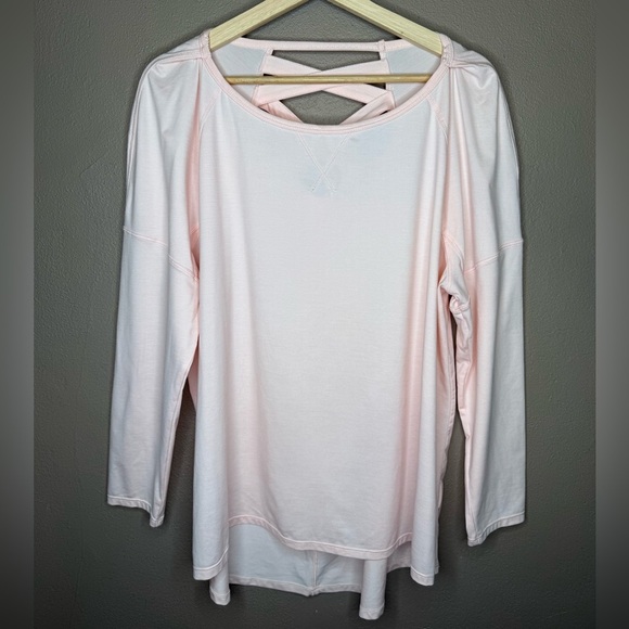 Apana Tops - Apana Light Pink Women's 1X Activewear Top Criss-Cross Back Sport Soft&Stretchy